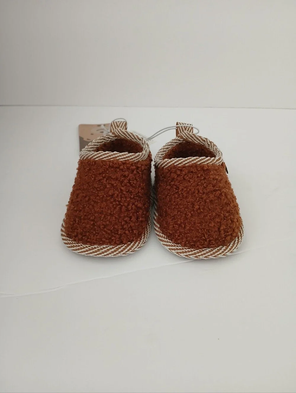 BearPaw Baby's Brown Sherpa Slip-On Slippers Size 0-6 Months